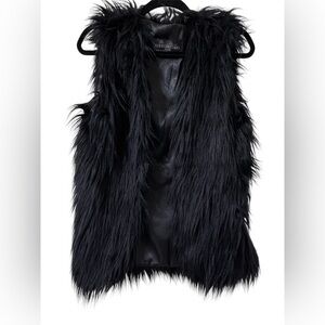 Fabulous Furs Black Faux Fur Vest